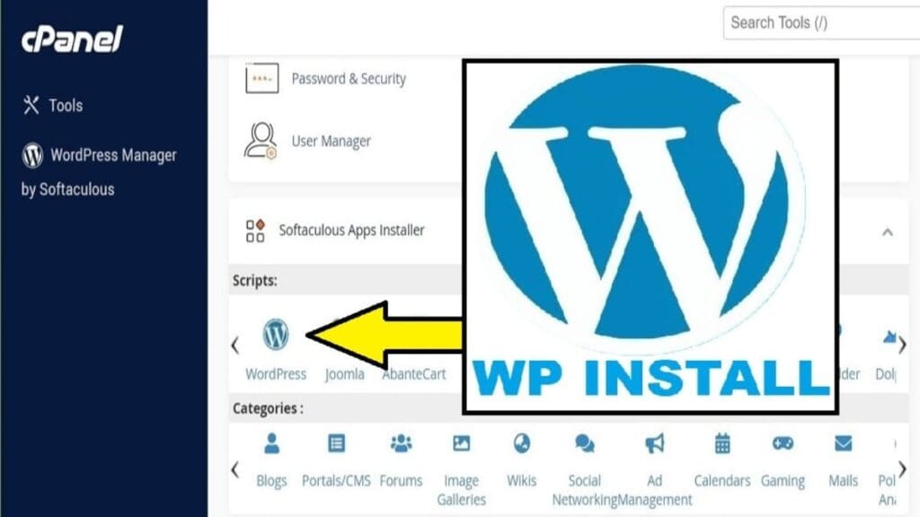 install wordpress using softaculous cpanel