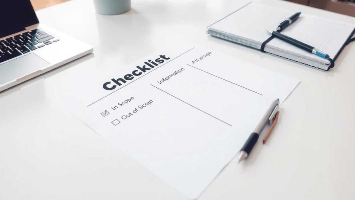 site planning checklist defining purpose and scope