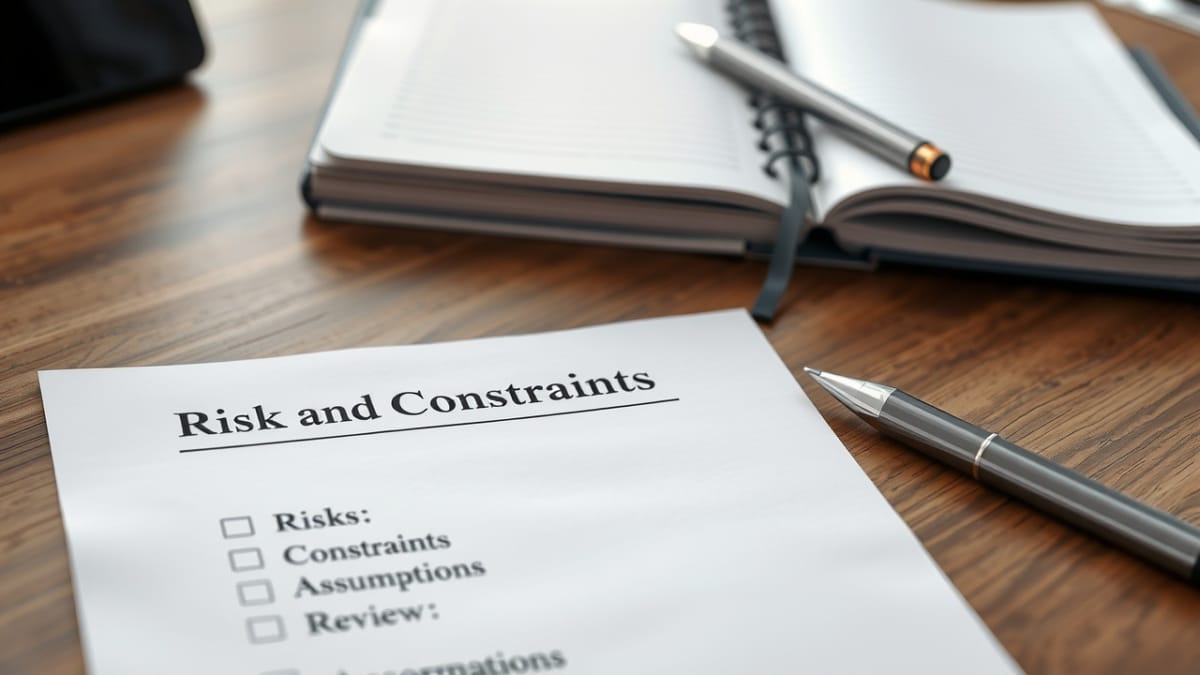 risk and constraints review planning checklist
