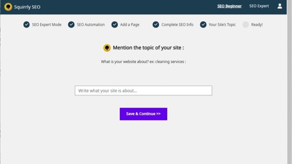 populating squirrly seo your sites topic section