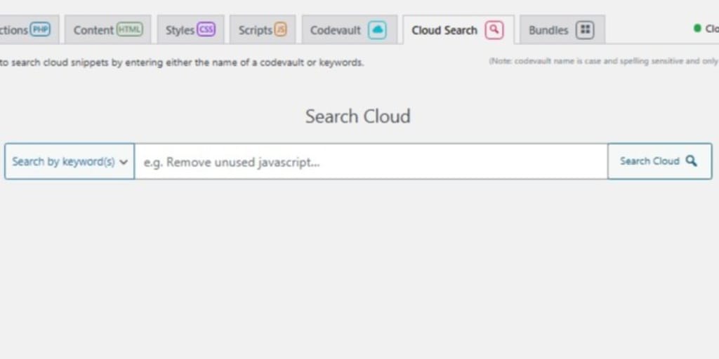 snippets cloud search