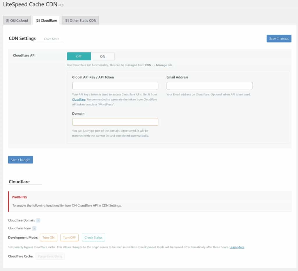 tab cloudflare has its own lscwp setup