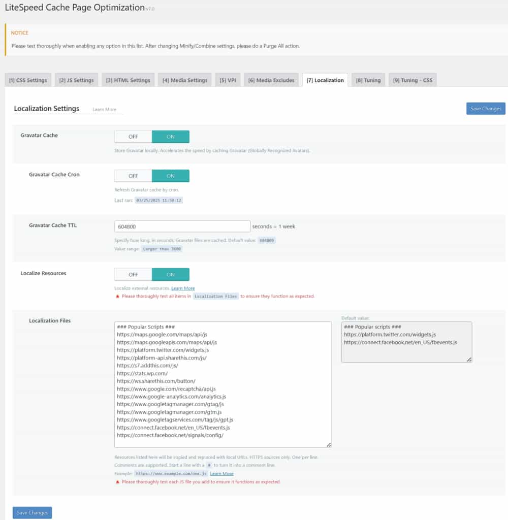 tab localization for lscwp details