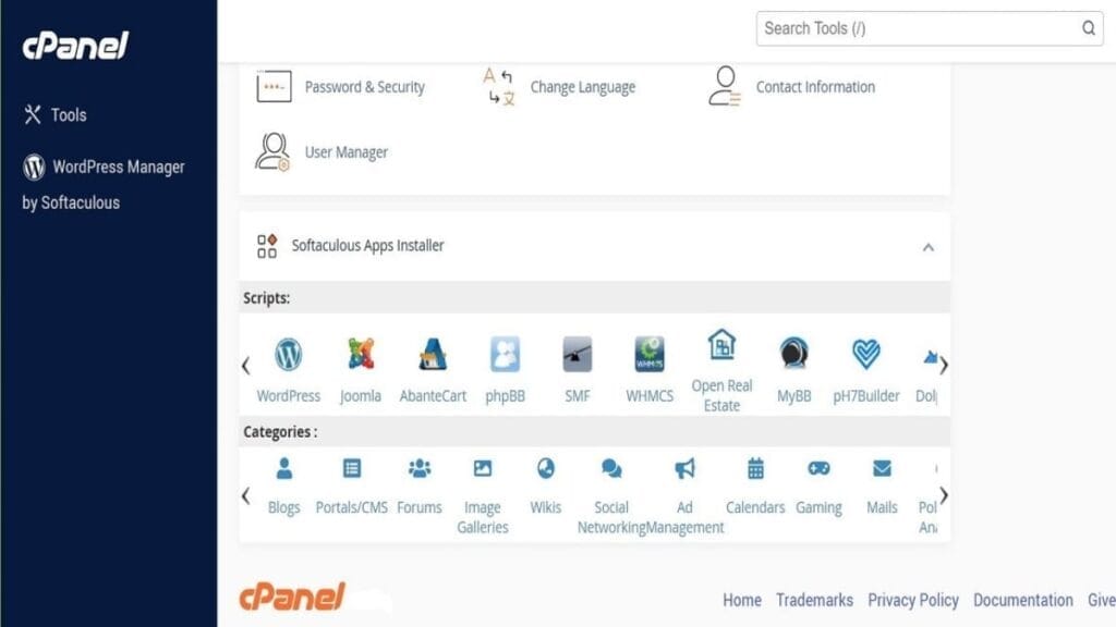 tap to start install wordpress using softaculous cpanel